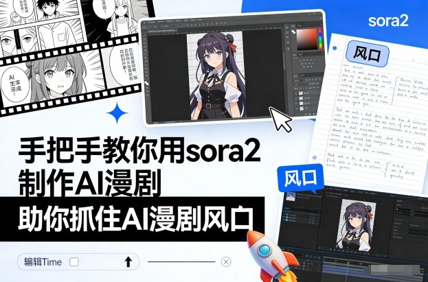 手把手教你用sora2制作AI漫剧,助你抓住AI漫剧风口-聚业