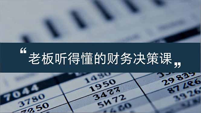 老板能听得懂的财务决策课,报表解读、数据洞察、风险识别,用财务驱动业务增长-聚业