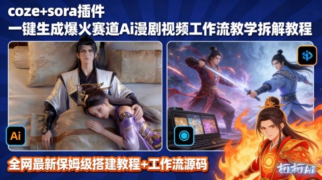 SORA2一键生成AI漫剧视频coze工作流搭建教程,小白轻松入局漫剧圈-聚业