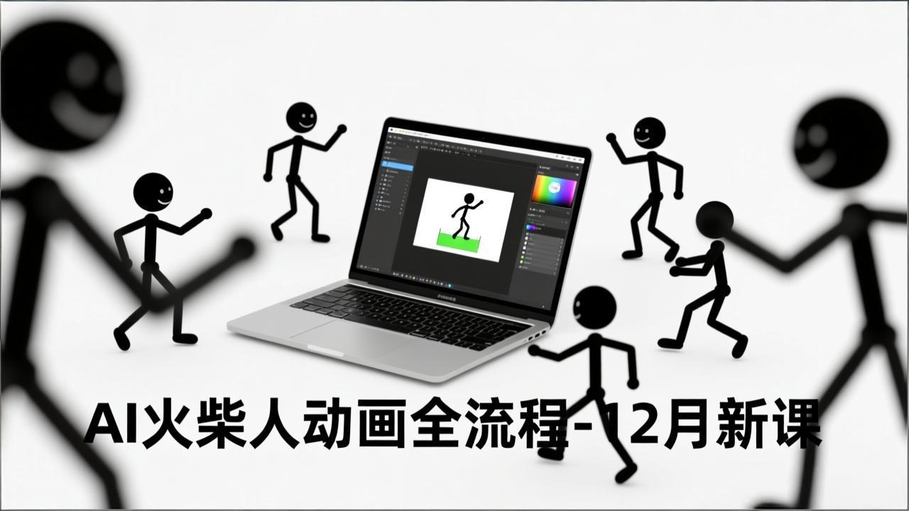 AI火柴人动画全流程-12月新课,文案生成、声音克隆、视频剪辑,零基础快速产出动画-聚业