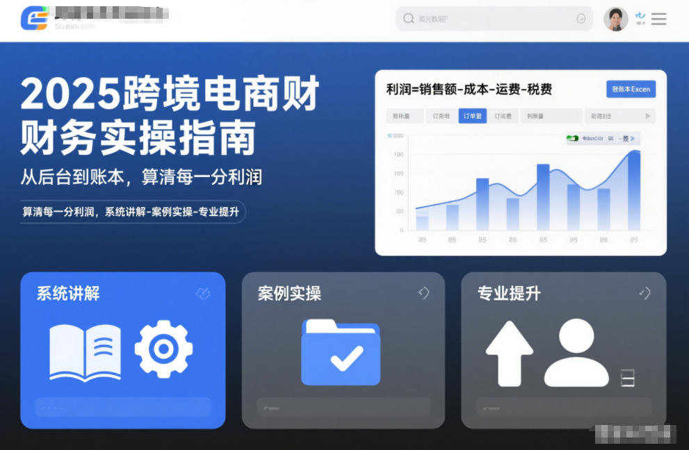 2025跨境电商财务实操指南，从后台到账本，算清每一分利润，系统讲解-案例实操-专业提升-聚业