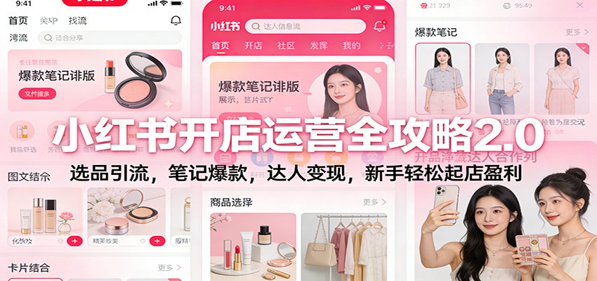 小红书开店运营全攻略2.0：选品引流，笔记爆款，达人变现，新手轻松起店盈利-聚业