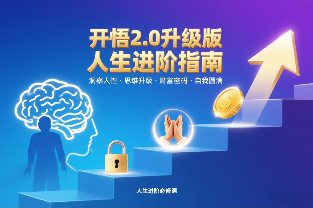 开悟2.0升级版人生进阶指南,洞察人性-思维升级-财富密码-自我圆满-聚业