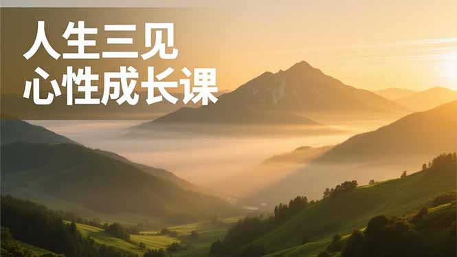 人生三见心性成长课,见天地众生自己,搞透人性安顿身心,活出清晰自我,内在富足无价-聚业