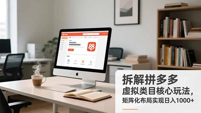 拆解拼多多虚拟类目核心玩法，矩阵化布局实现日入1000+-聚业