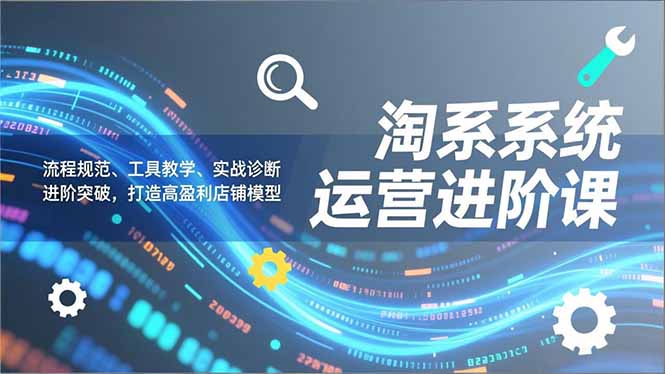 淘系系统运营进阶课2.0，流程规范、工具教学、实战诊断，进阶突破，打造高盈利店铺模型-聚业