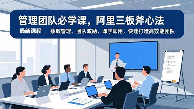 管理团队必学课，阿里三板斧心法、绩效管理、团队激励，即学即用，快速打造高效能团队-聚业
