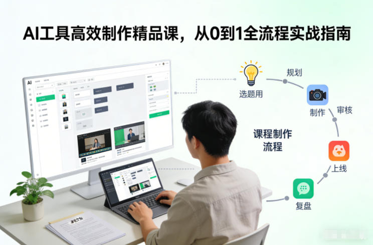 AI工具高效制作精品课,从0到1全流程实战指南-聚业