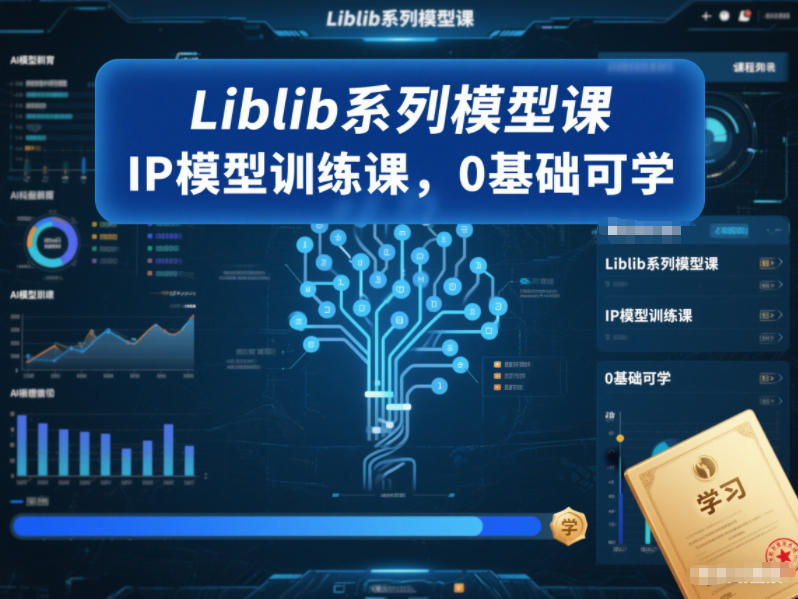 Liblib系列模型课,IP模型训练课,0基础可学-聚业