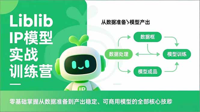 Liblib IP模型实战训练营,零基础掌握从数据准备到产出稳定、可商用模型的全部核心技能-聚业