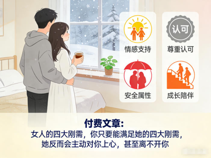 付费文章:女人的四大刚需,你只要能满足她的四大刚需,她反而会主动对你上心,甚至离不开你-聚业