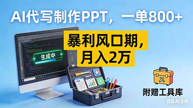 AI代写制作PPT,一单800+, 暴利风口期,月入2万【附工具】-聚业