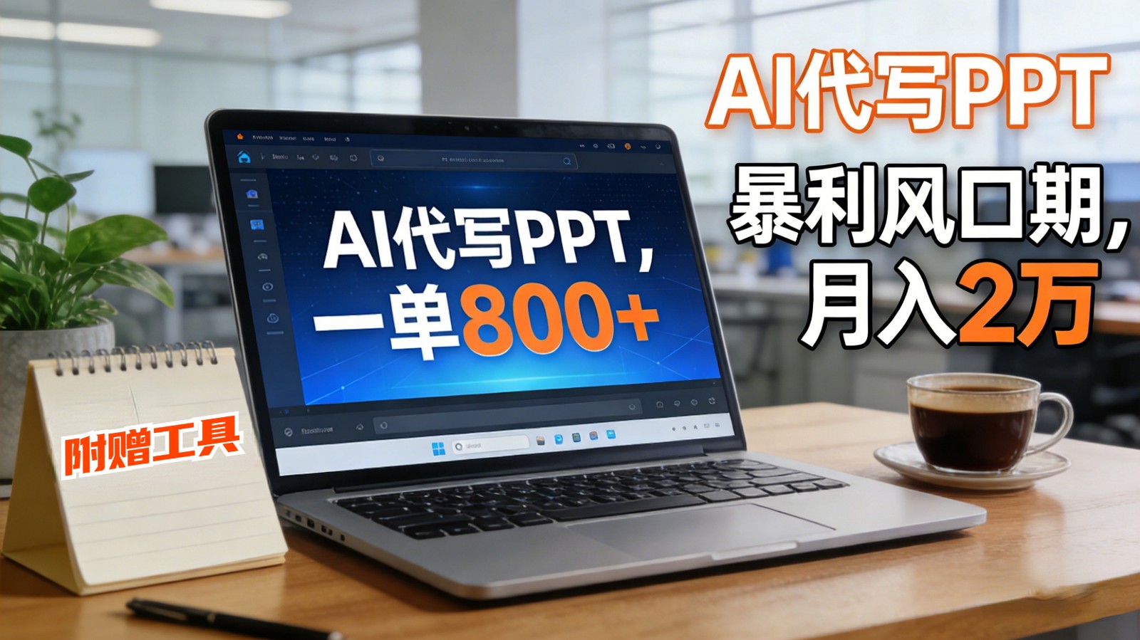 AI 代写做 PPT!一单狂赚 800+,风口期月入 2 万(工具 + 提示词直接送)-聚业