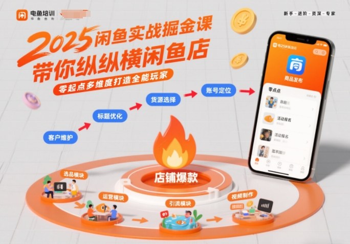 2025闲鱼实战掘金课,带你纵横闲鱼店,零起点多维度打造全能玩家-聚业