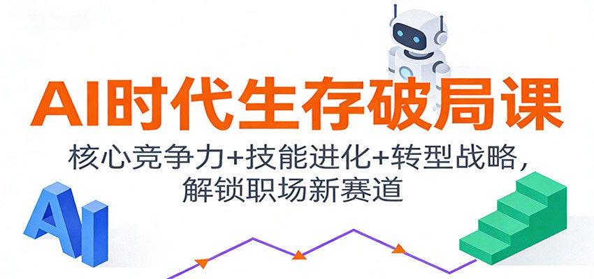 AI时代生存破局课:核心竞争力+技能进化+转型战略,解锁职场新赛道-聚业
