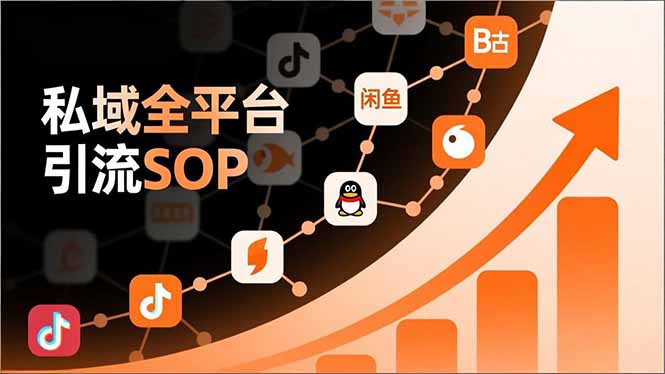 私域全平台引流SOP,抖音/快手/小红书/微信/QQ/B站/闲鱼等,技术合集,高效转化公域流量-聚业