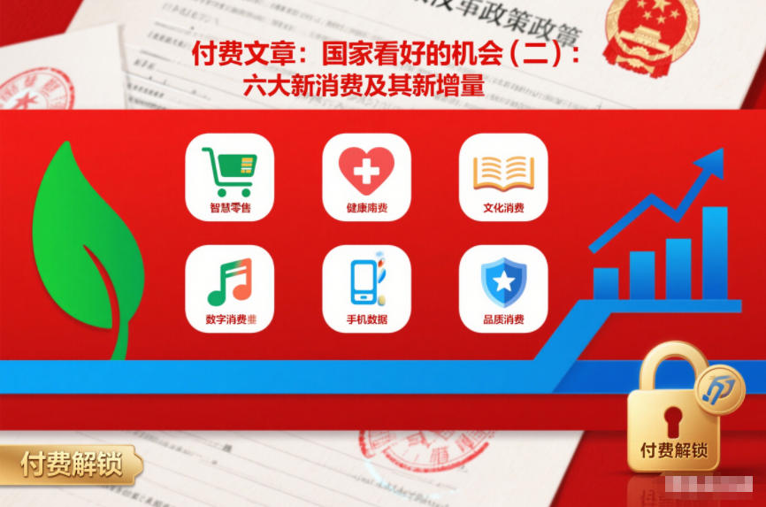付费文章:国家看好的机会(二):六大新消费及其新增量-聚业