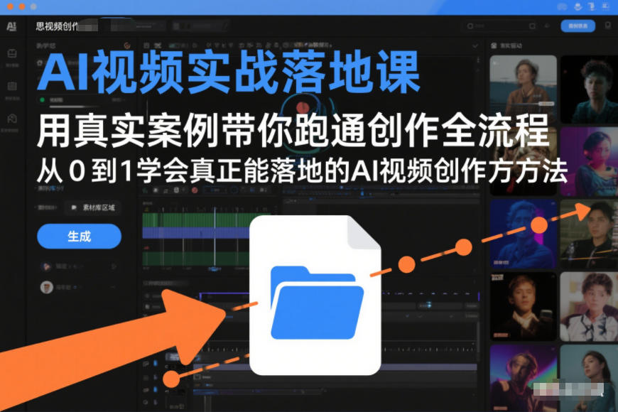 AI视频实战落地课,用真实案例带你跑通创作全流程,从0到1学会真正能落地的AI视频创作方法-聚业