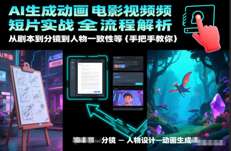 AI生成动画电影视频短片实战全流程解析，从剧本到分镜到人物一致性等手把手教你-聚业
