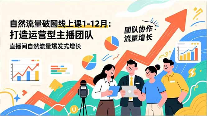 自然流量破圈线上课25年1-12月-更新:打造运营型主播团队 直播间自然流量爆发式增长-聚业