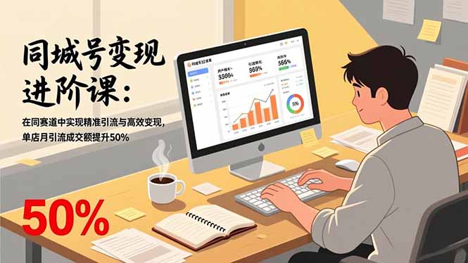 同城号变现进阶课:在同城赛道中实现精准引流与高效变现,单店月引流成交额提升50%-聚业