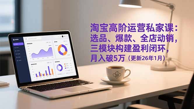 淘宝高阶运营私家课:选品、爆款、全店动销,三模块构建盈利闭环,月入破5万(更新26年1月-聚业