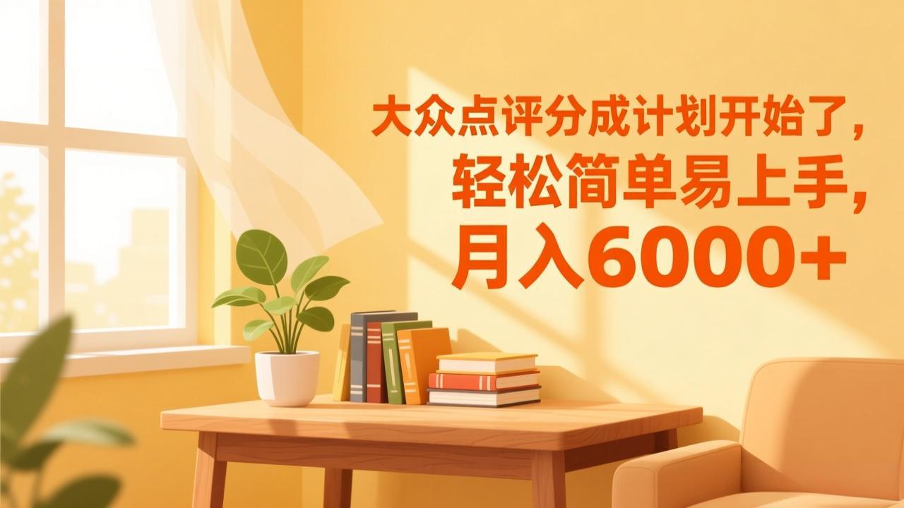 大众点评分成计划开始了,轻松简单易上手,月入6000+-聚业