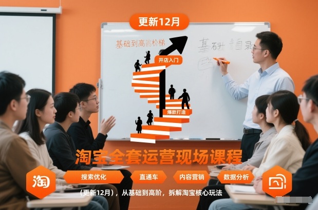淘宝全套运营现场课程(更新26年1月)，从基础到高阶，拆解淘宝核心玩法-聚业