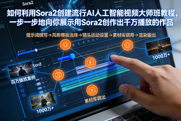 如何利用Sora2创建流行AI人工智能视频大师班,一步一步地向你展示用Sora2创作出千万播放的作品-聚业