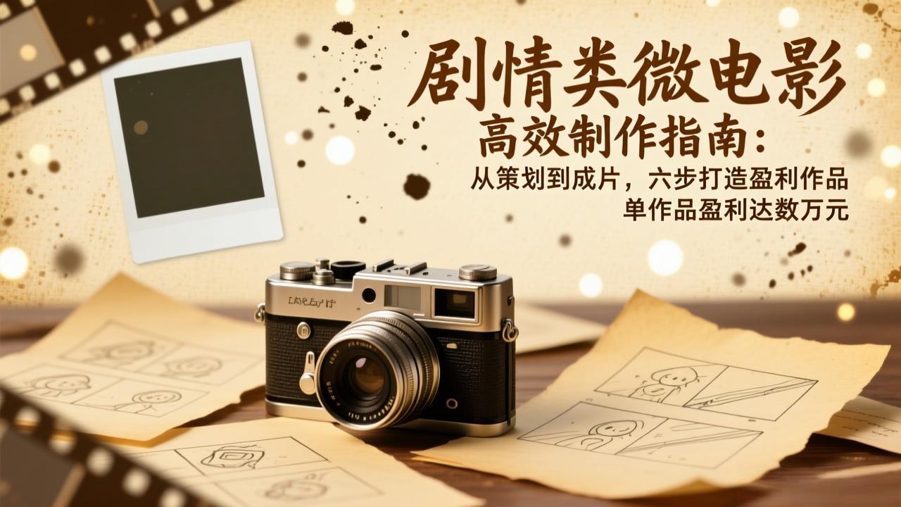 剧情类微电影高效制作指南：从策划到成片，六步打造盈利作品，单作品盈利达数万元-聚业