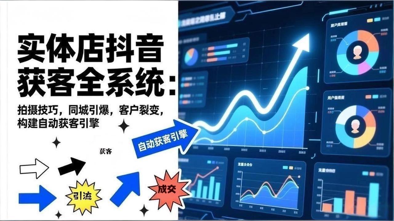 2026实体店抖音获客全系统：拍摄技巧，同城引爆，客户裂变，构建自动获客引擎-聚业