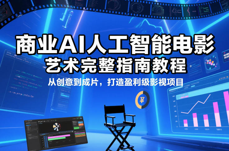 商业AI人工智能电影制作的艺术完整指南教程，从创意到成片，打造盈利级影视项目-聚业