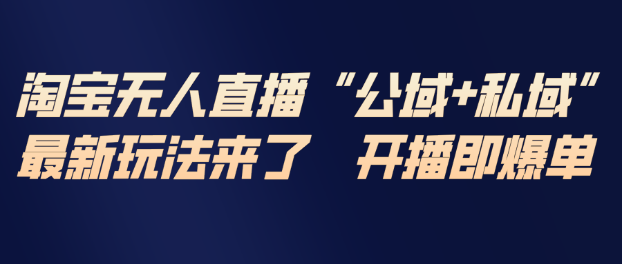 淘宝无人直播最新玩法，包含私域和公域两种玩法-聚业