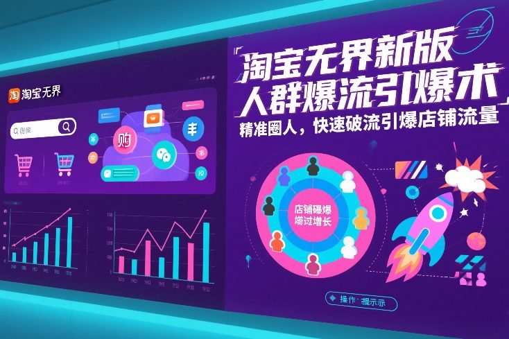 淘宝无界新版人群爆流引爆术，精准圈人，快速破流引爆店铺流量-聚业