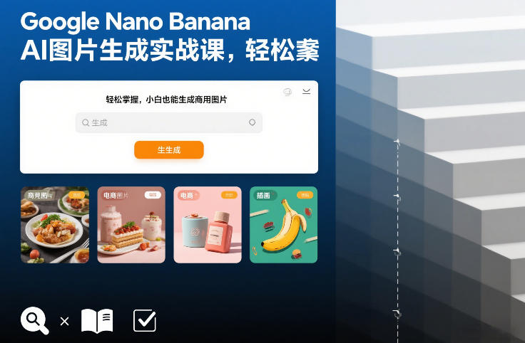Google Nano Banana AI图片生成实战课,轻松掌握,小白也能生成商用图片-聚业