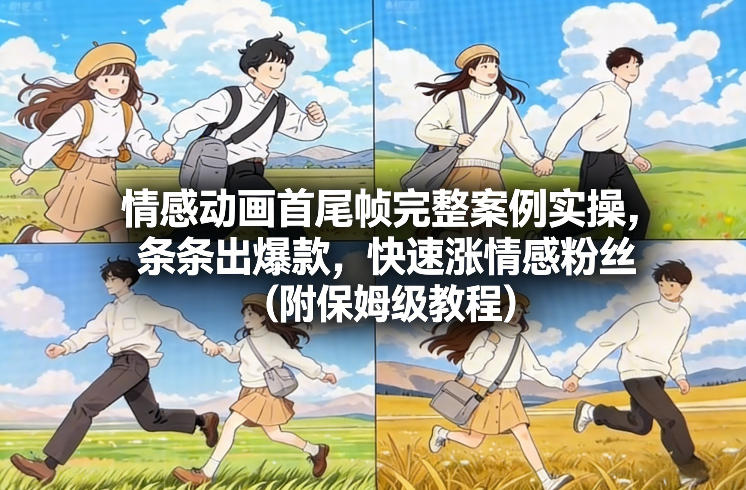 情感动画首尾帧完整案例实操,条条出爆款,快速涨情感粉丝(附保姆级教程)-聚业