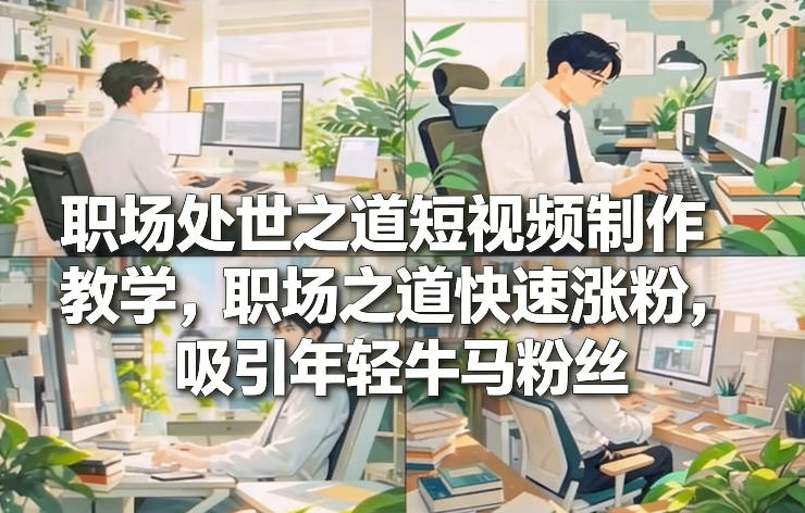 职场处世之道短视频制作教学，职场之道快速涨粉，吸引年轻牛马粉丝-聚业