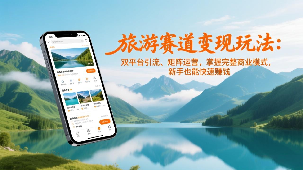 旅游赛道变现玩法:双平台引流、矩阵运营,掌握完整商业模式,新手也能快速赚钱-聚业
