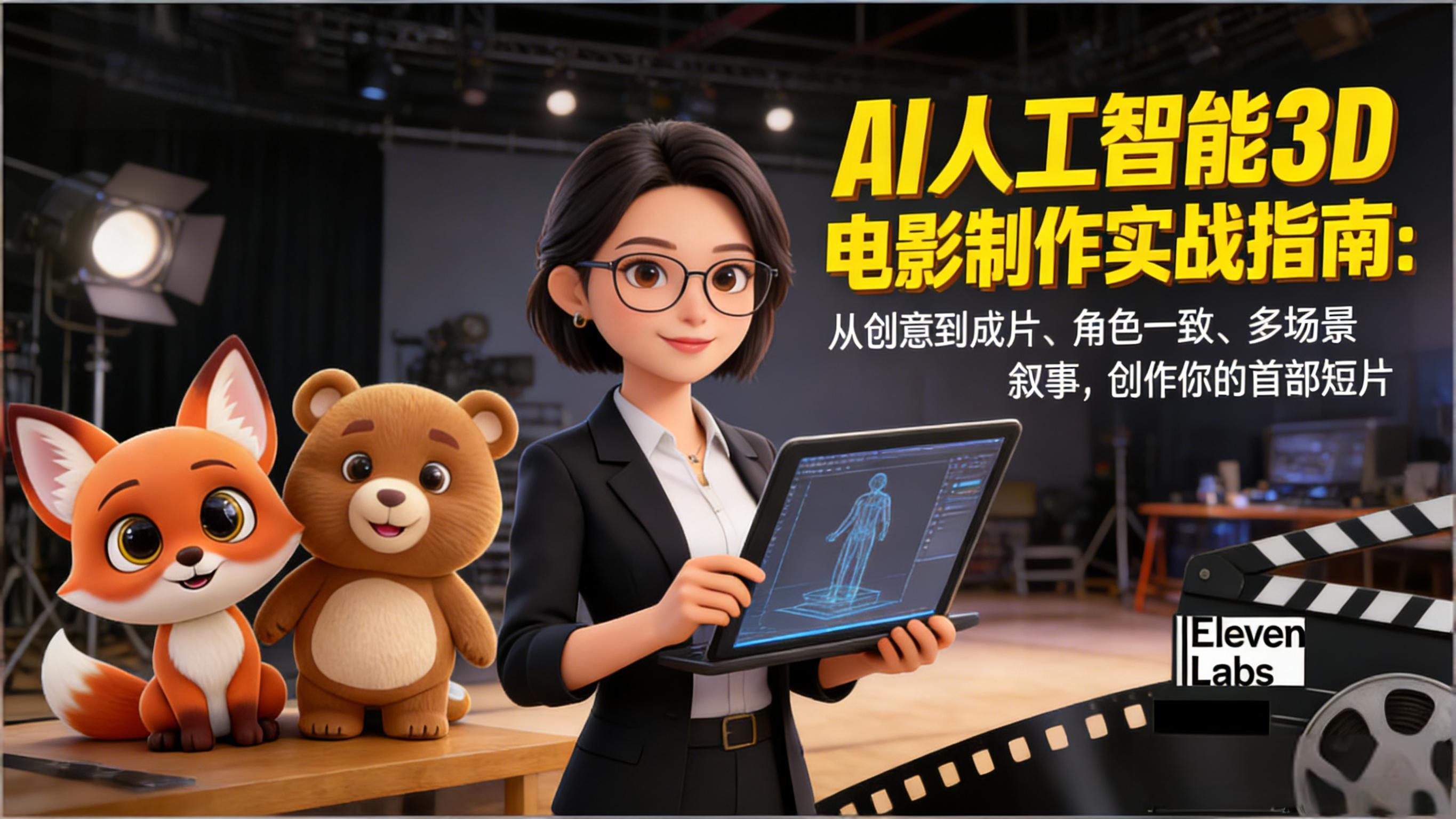 图片[1]-AI人工智能3D电影制作实战指南：从创意到成片、角色一致、多场景叙事，创作你的首部短片-聚业