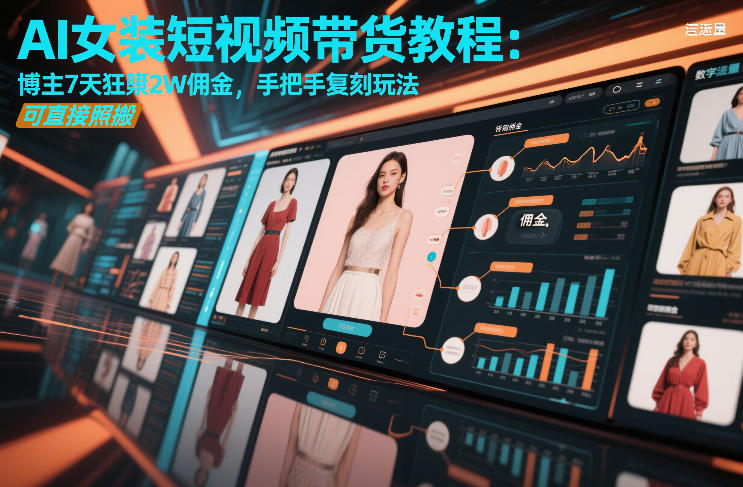 AI女装短视频带货教程：博主7天狂賺2W佣金，手把手复刻玩法，可直接照搬-聚业