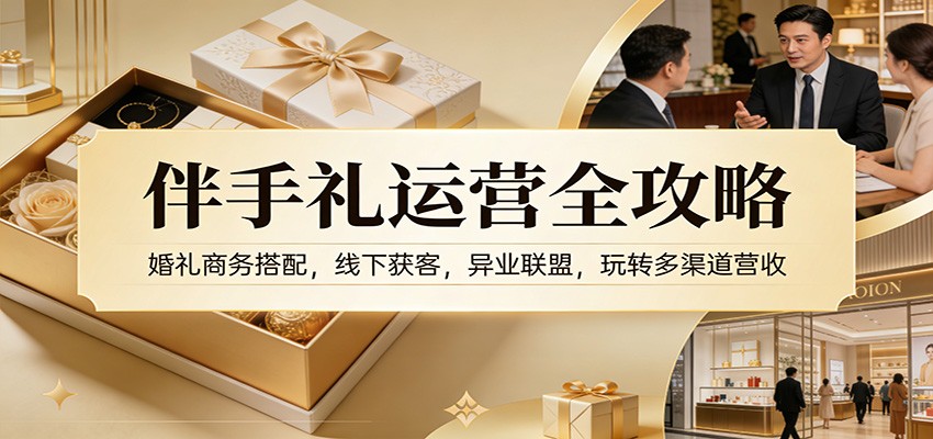 伴手礼运营全攻略:婚礼商务搭配,线下获客,异业联盟,玩转多渠道营收-聚业