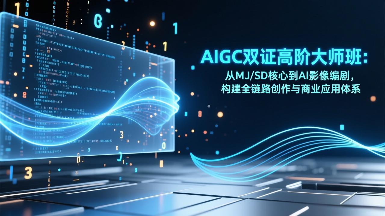 AIGC双证高阶大师班:从MJ/SD核心到AI影像编剧,构建全链路创作与商业应用体系-聚业