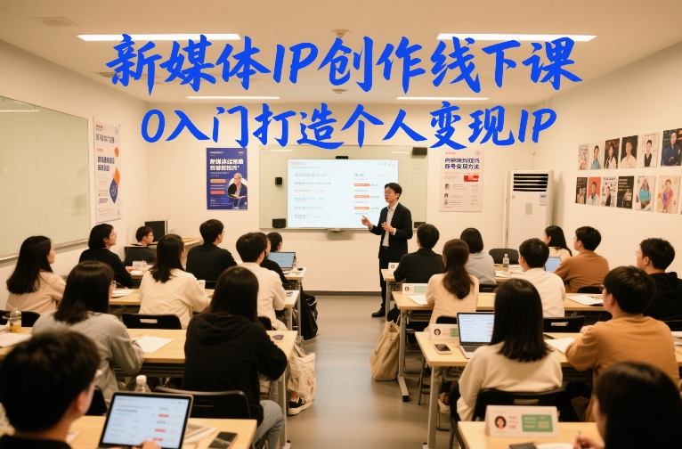 新媒体IP创作线下课,0入门打造个人变现IP-聚业