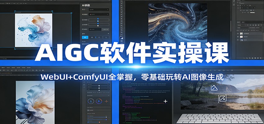 AIGC软件实操课：WebUI+ComfyUI全掌握，零基础玩转AI图像生成-聚业
