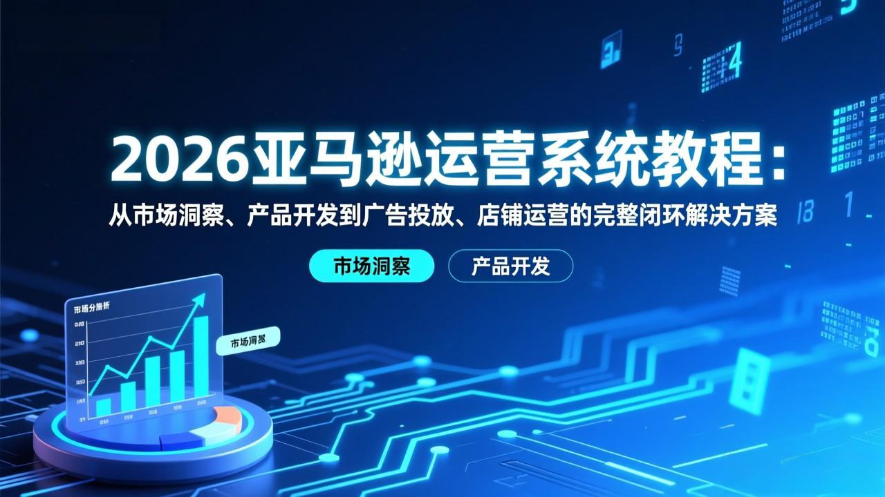 2026亚马逊运营系统教程：从市场洞察、产品开发到广告投放、店铺运营的完整闭环解决方案-聚业