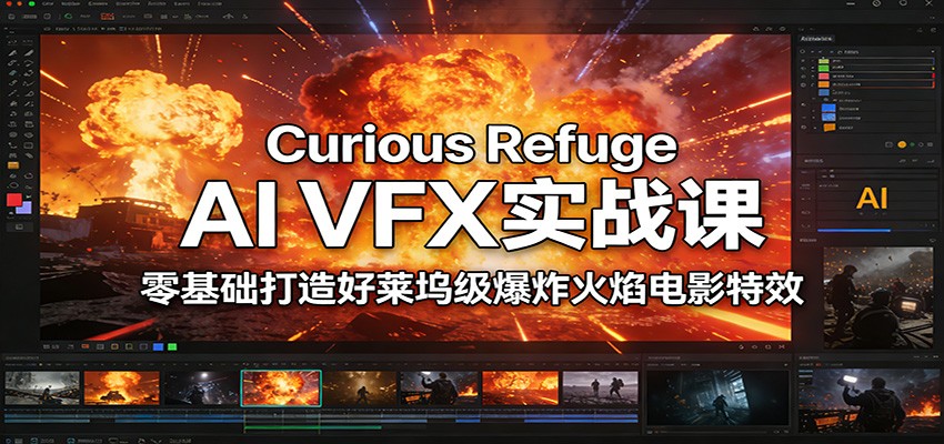 Curious Refuge AI VFX实战课,零基础打造好莱坞级爆炸火焰电影特效-聚业