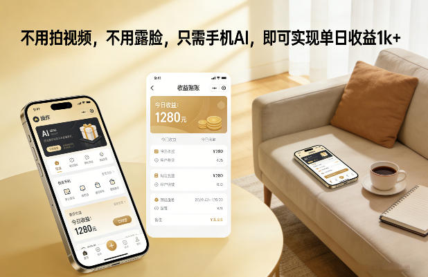 不用拍视频,不用露脸,只需手机AI,即可实现单日收益1k+【揭秘】-聚业