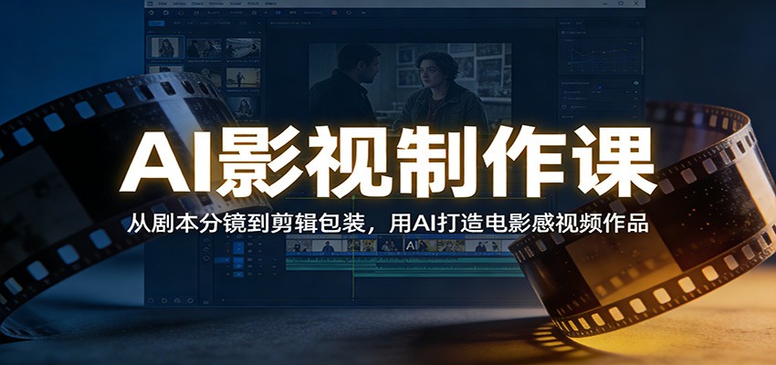 AI影视制作课:从剧本分镜到剪辑包装,用AI打造电影感视频作品-聚业