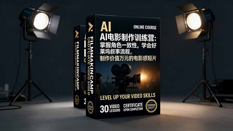 AI电影制作训练营:掌握角色一致性,学会好莱坞叙事流程,制作价值万元的电影感短片-聚业