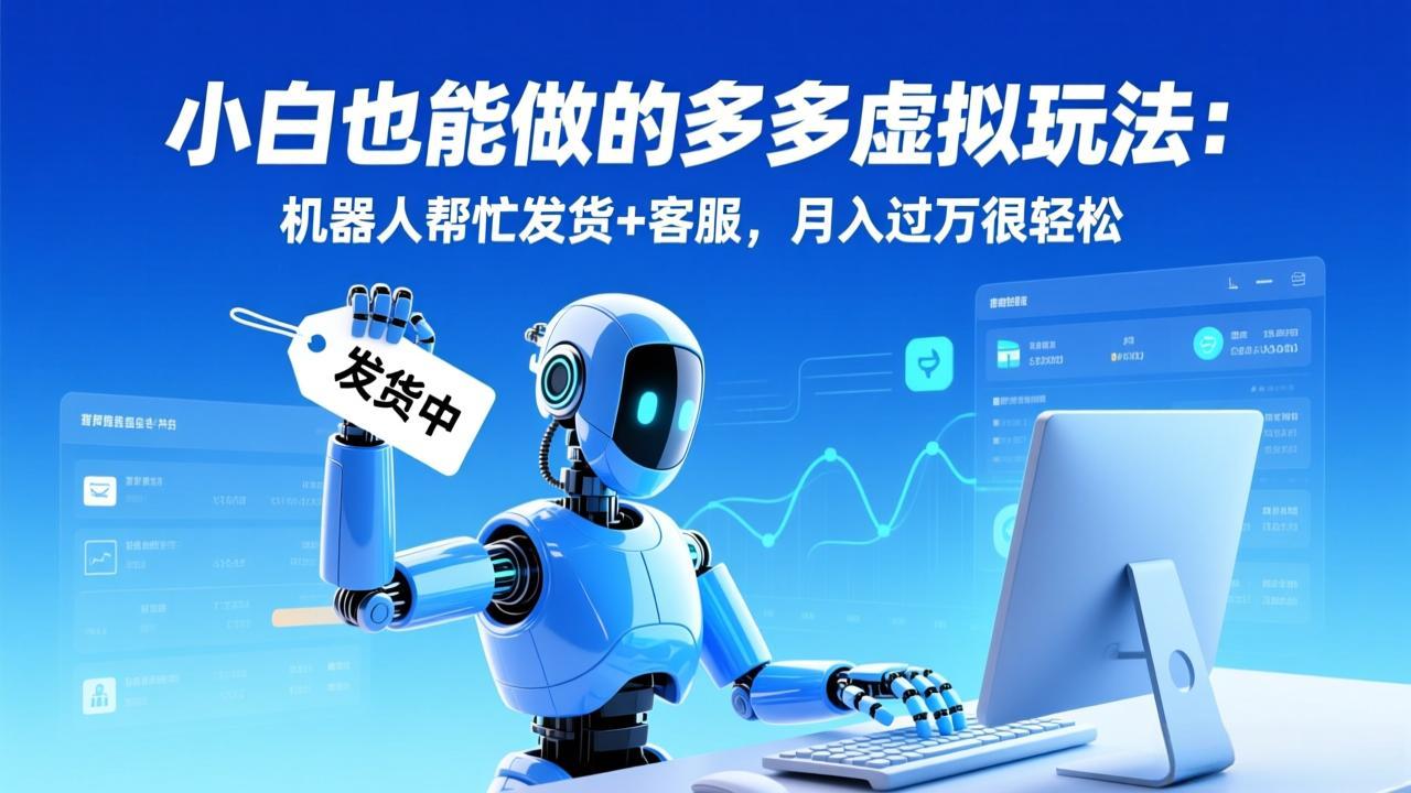 小白也能做的多多虚拟玩法：机器人帮忙发货+客服，月入过万很轻松-聚业